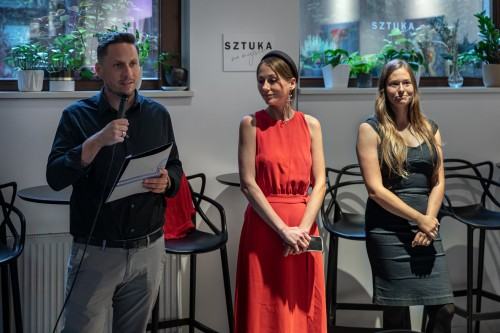 Otwarcie wystawy Soni Ruciak i Marceliny Groń pt. Miejsca związane w Galerii Sztuka na miejscu, zdj. Michał Pietrzak.