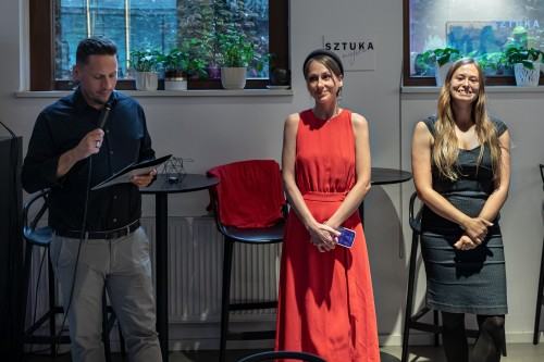 Otwarcie wystawy Soni Ruciak i Marceliny Groń pt. Miejsca związane w Galerii Sztuka na miejscu, zdj. Michał Pietrzak.