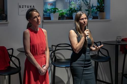 Otwarcie wystawy Soni Ruciak i Marceliny Groń pt. Miejsca związane w Galerii Sztuka na miejscu, zdj. Michał Pietrzak.