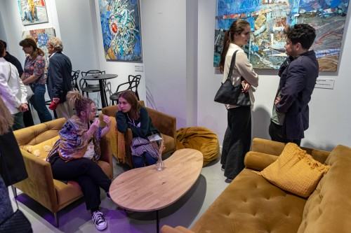 Otwarcie wystawy Soni Ruciak i Marceliny Groń pt. Miejsca związane w Galerii Sztuka na miejscu, zdj. Michał Pietrzak.