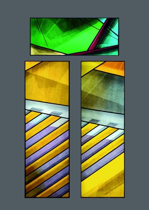 Adam Włodarczyk, witraż Radość Adam Włodarczyk, witraż Radość