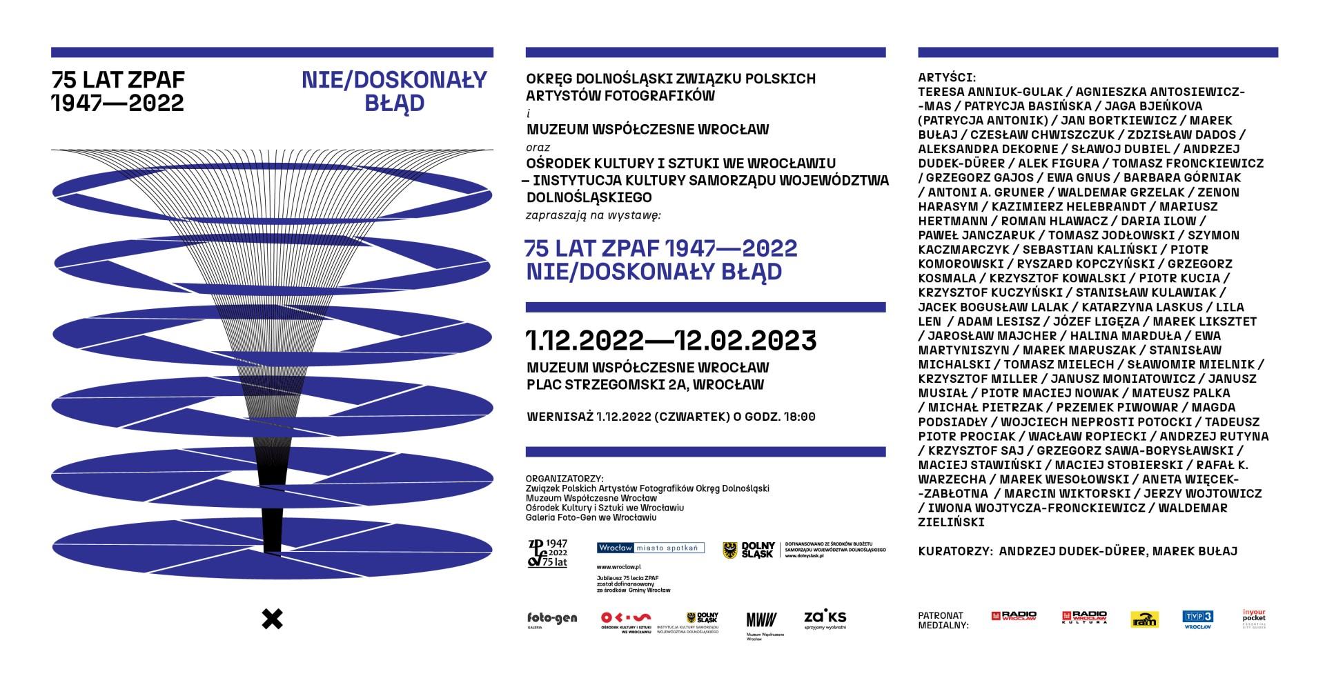 Zaproszenie na wystawę /Nie/ doskonały błąd. 75 Lat ZPAF