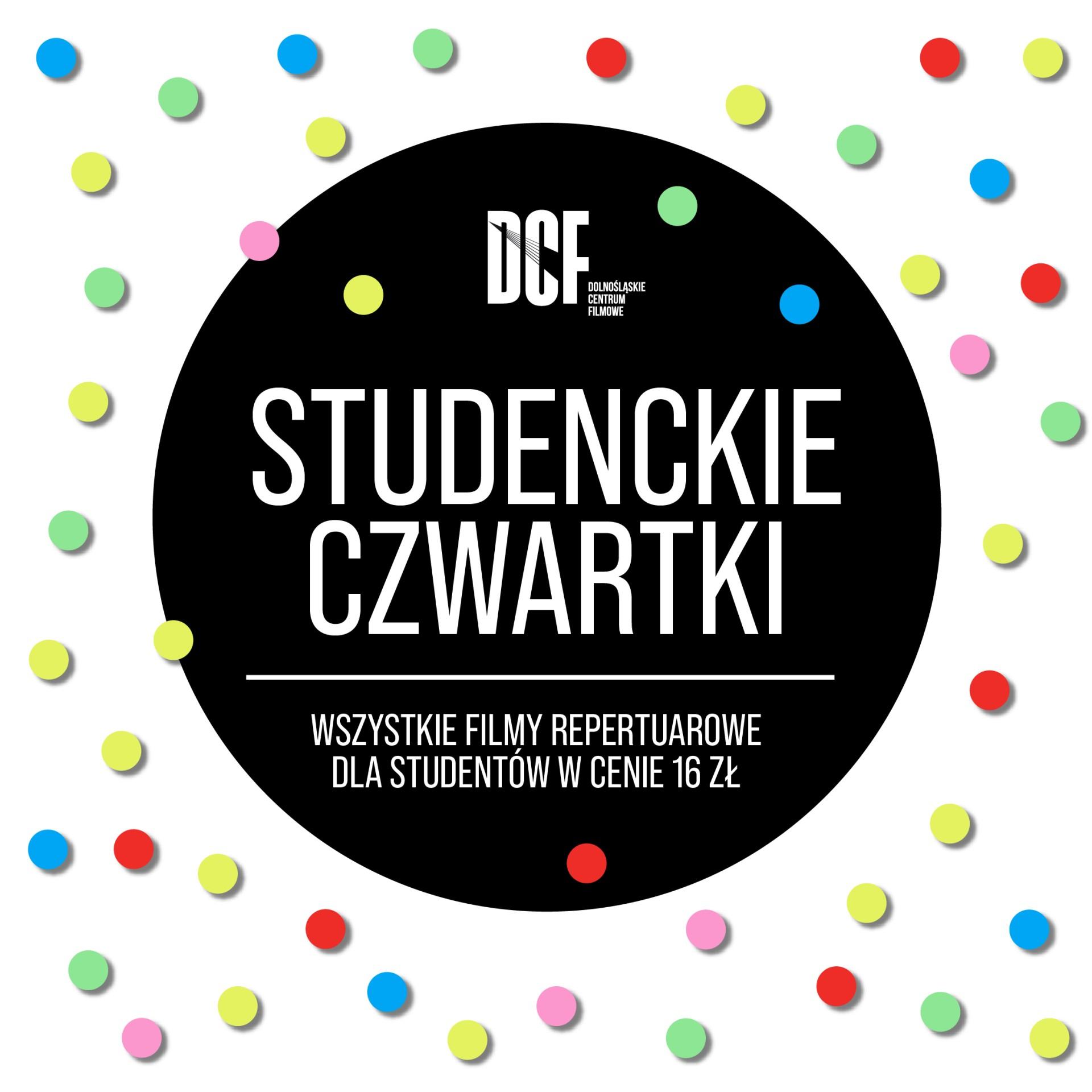 Grafika promująca Studenckie Czwartki w kinie DCF