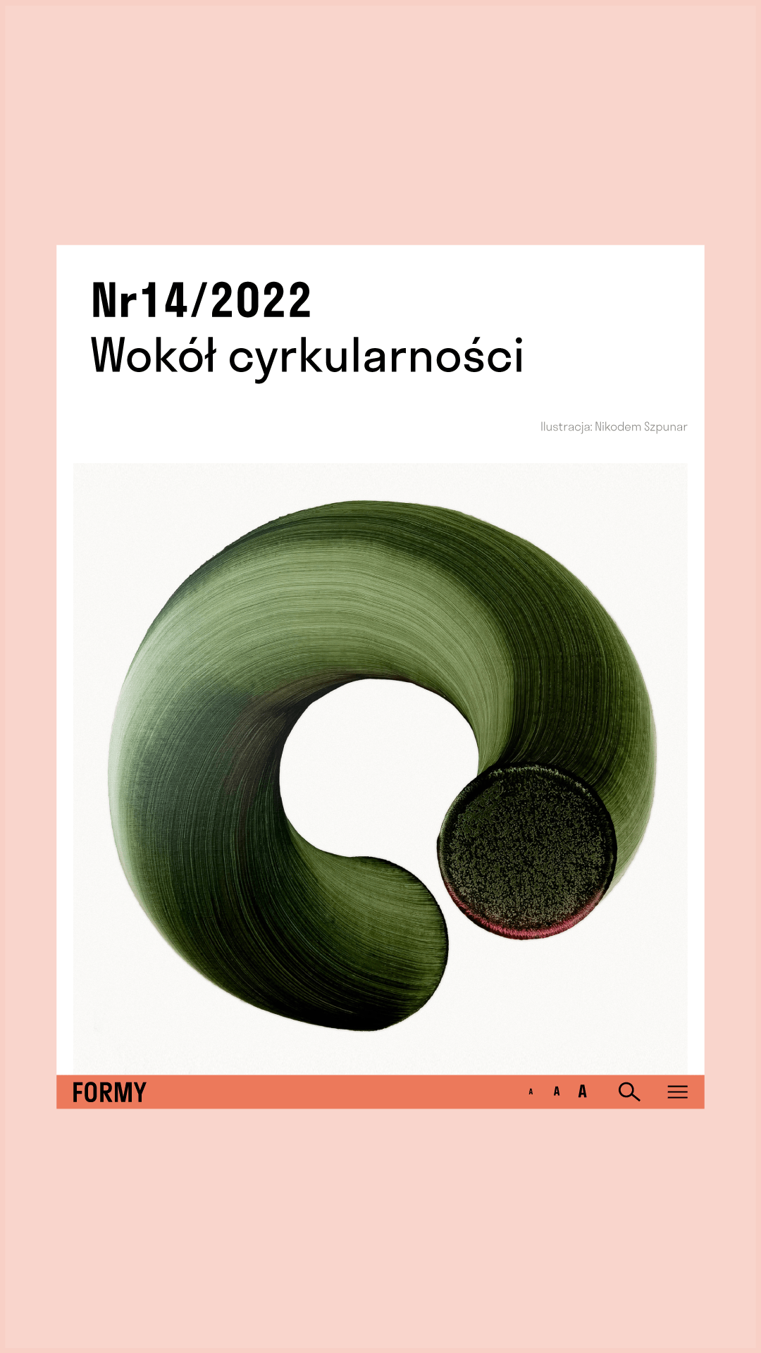 Grafika promująca pismo o dizajnie - Formy (Nr 14/2022 Wokół cyrkularności)