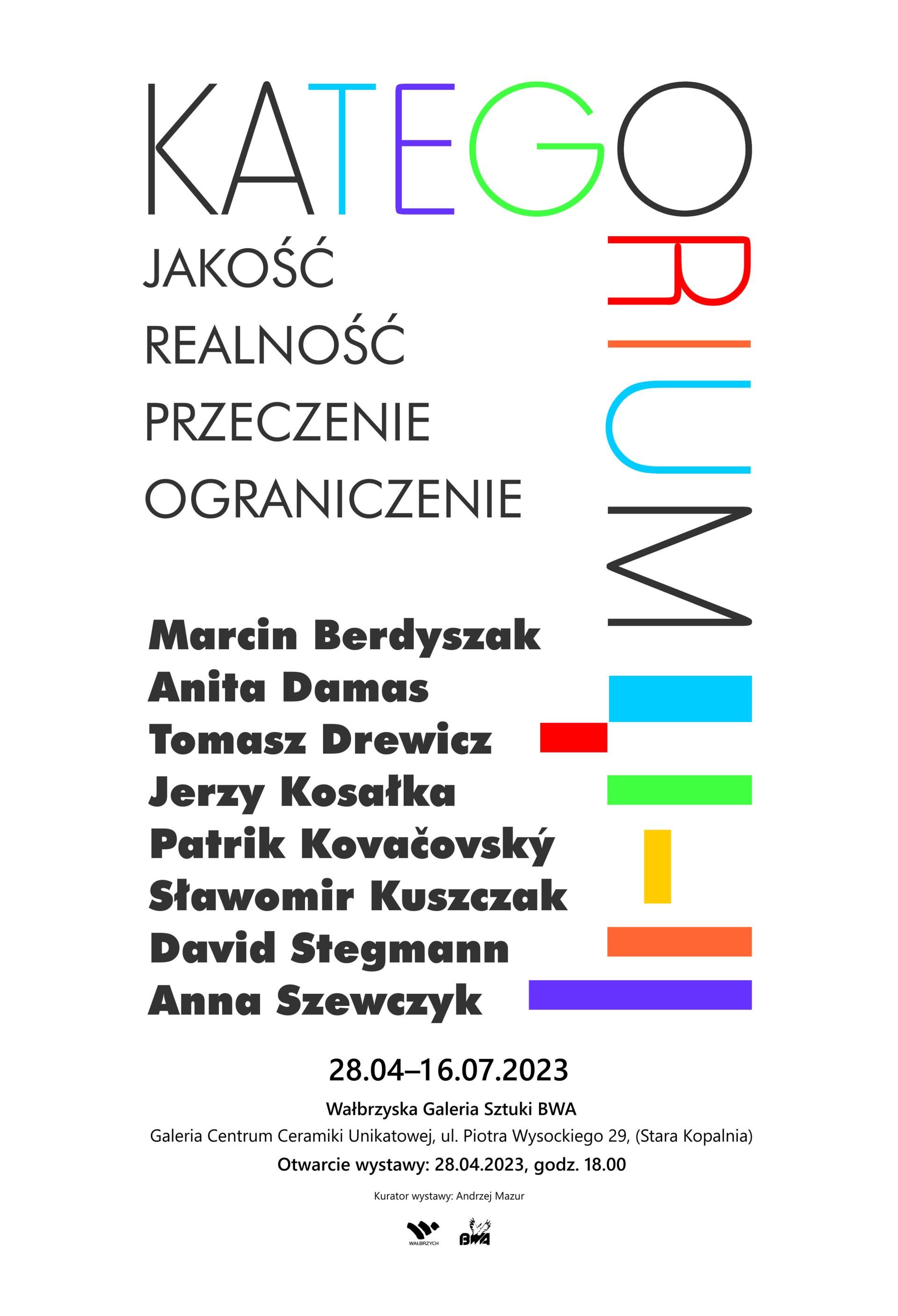 Plakat promujący wystawę Kategorium – jakość, realność, przeczenie, ograniczenie
