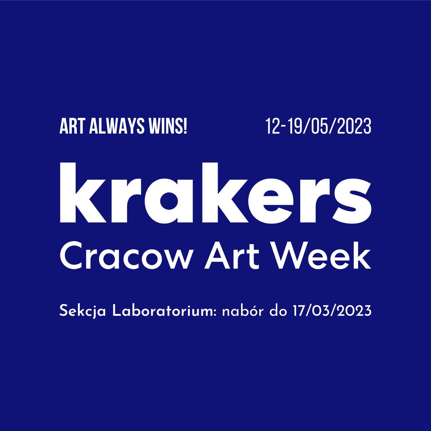 Grafika promująca Cracow Art Week KRAKERS