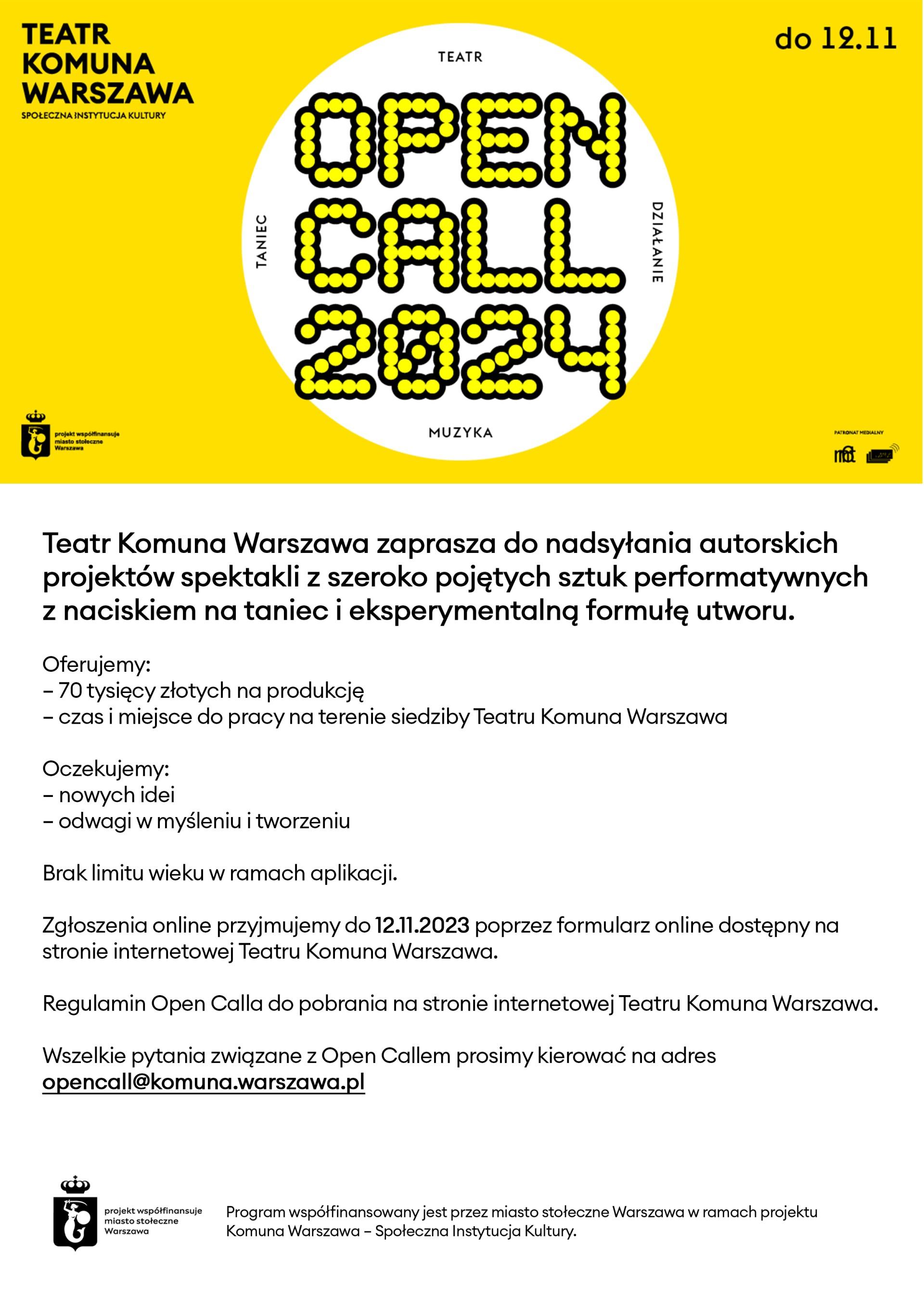 Open call Teatru Komuna Warszawa