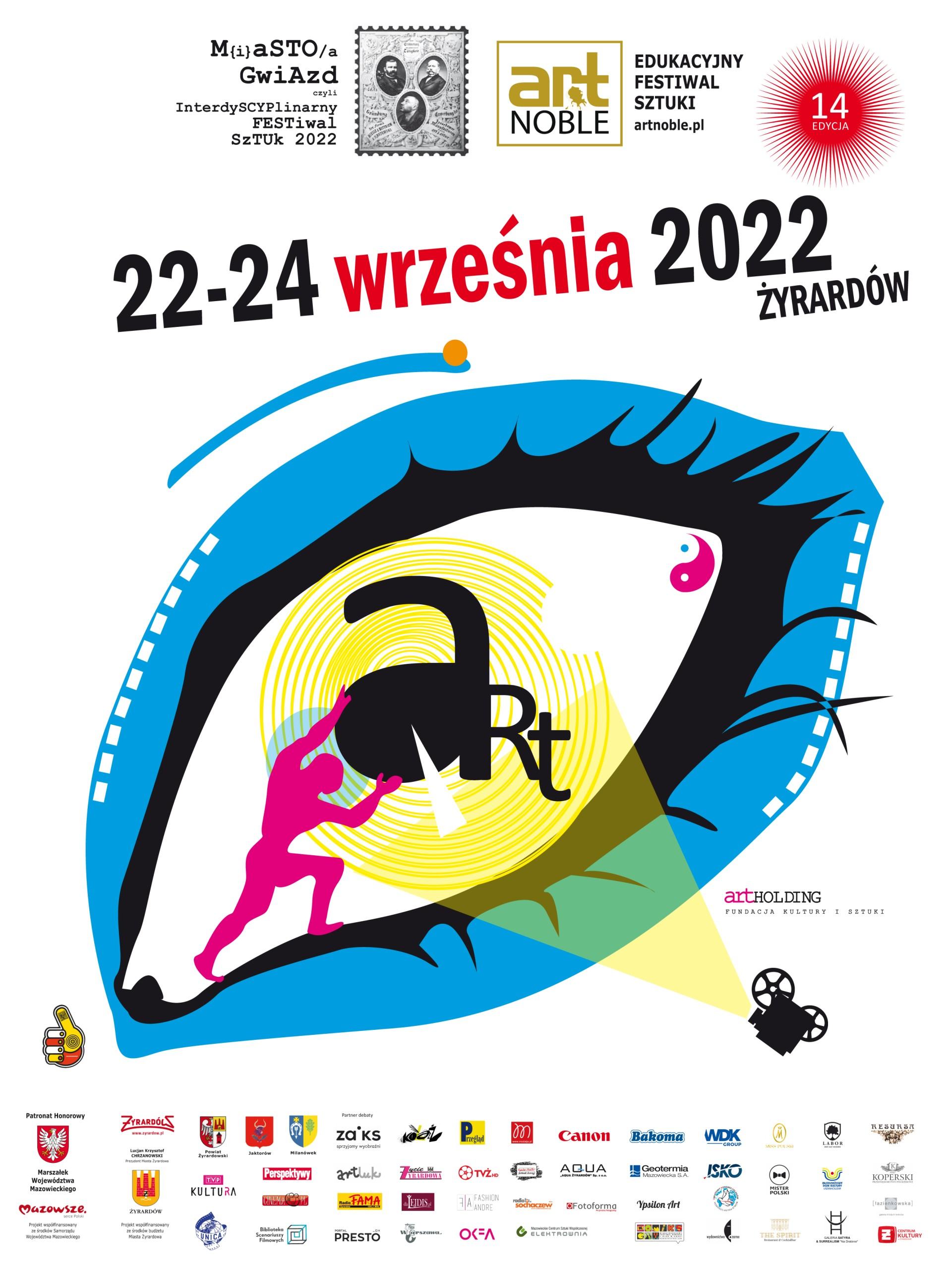 Plakat promujący XVI Interdyscyplinarny Festiwal Sztuk w Żyrardowie