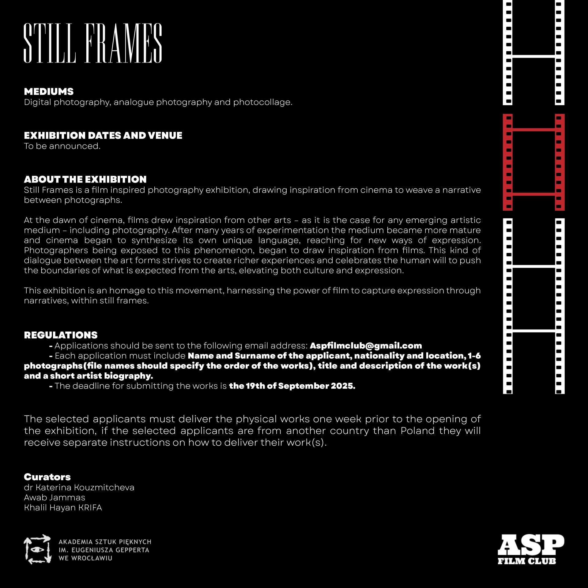 Still frames — open call