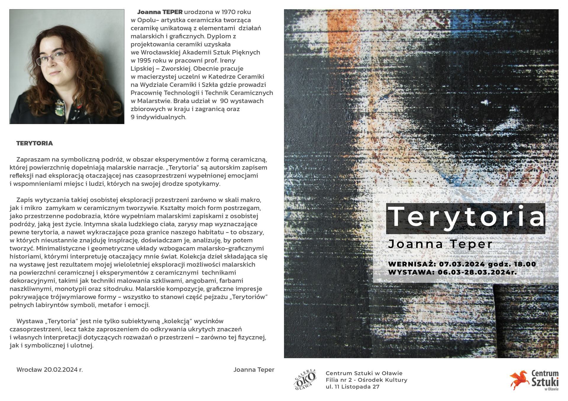 Joanna Teper, Terytoria